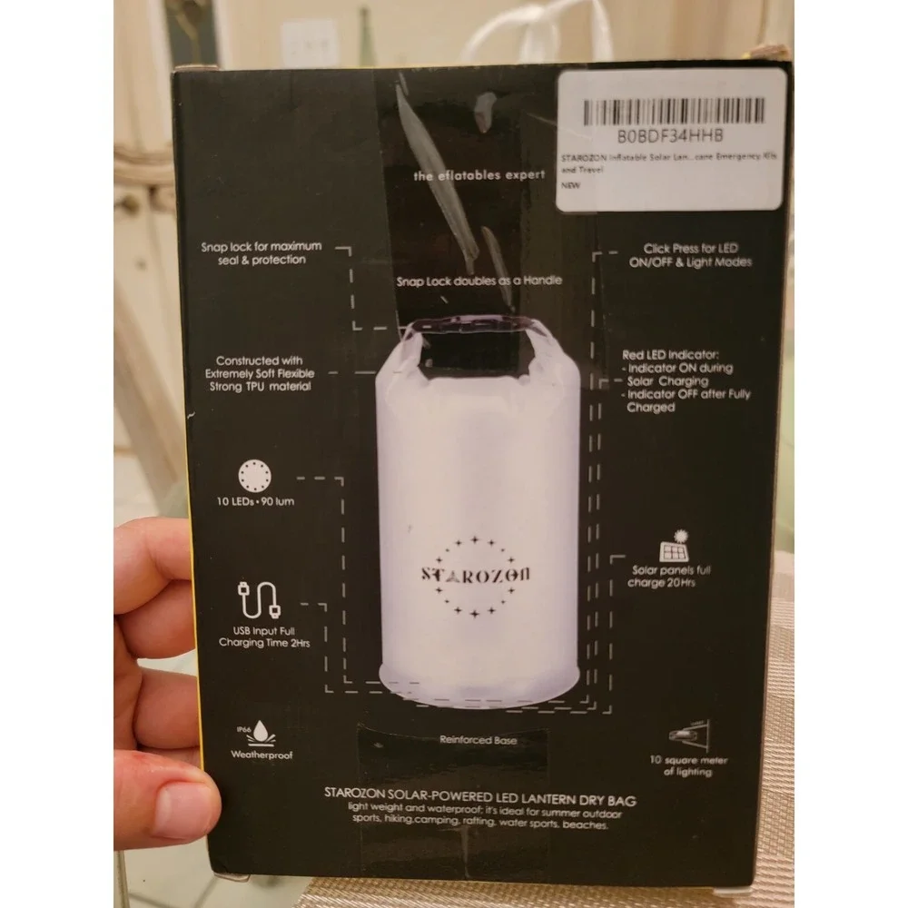 3-in-1 Solar Lantern and Phone Charger and Waterproof Dry Bag -Portable Foldable